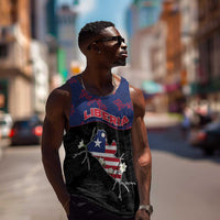 Personalized Liberia Men Tank Top Map With Pepper Flowers Scratch Texture