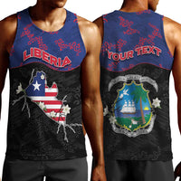 Personalized Liberia Men Tank Top Map With Pepper Flowers Scratch Texture