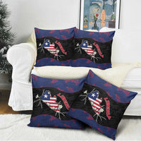 Liberia Pillow Cover Map With Pepper Flowers Scratch Texture