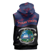 Personalized Liberia Sleeveless Zip Hoodie Map With Pepper Flowers Scratch Texture