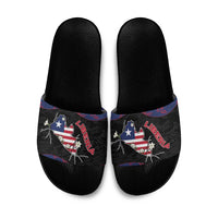 Liberia Slide Sandals Map With Pepper Flowers Scratch Texture