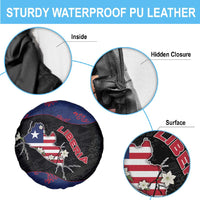 Liberia Spare Tire Cover Map With Pepper Flowers Scratch Texture