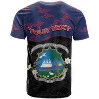 Personalized Liberia T shirt Map With Pepper Flowers Scratch Texture