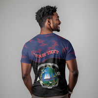 Personalized Liberia T shirt Map With Pepper Flowers Scratch Texture