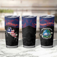 Personalized Liberia Tumbler Cup Map With Pepper Flowers Scratch Texture