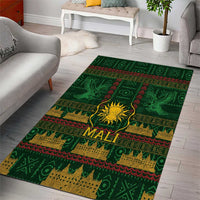 Mali Area Rug Golden Sun And Mosque Patterns Retro Style