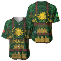 Mali Baseball Jersey Golden Sun And Mosque Patterns Retro Style