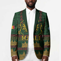 Mali Blazer Golden Sun And Mosque Patterns Retro Style