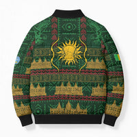 Mali Bomber Puffer Jacket Golden Sun And Mosque Patterns Retro Style