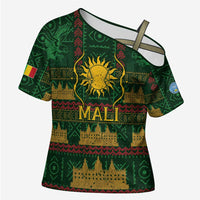 Mali Cross Shoulder Shirt Golden Sun And Mosque Patterns Retro Style
