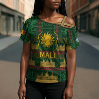 Mali Cross Shoulder Shirt Golden Sun And Mosque Patterns Retro Style