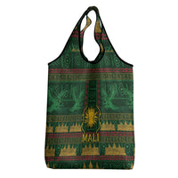 Mali Grocery Bag Golden Sun And Mosque Patterns Retro Style