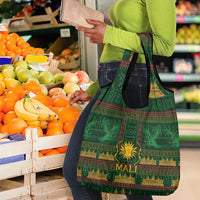 Mali Grocery Bag Golden Sun And Mosque Patterns Retro Style