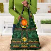 Mali Grocery Bag Golden Sun And Mosque Patterns Retro Style
