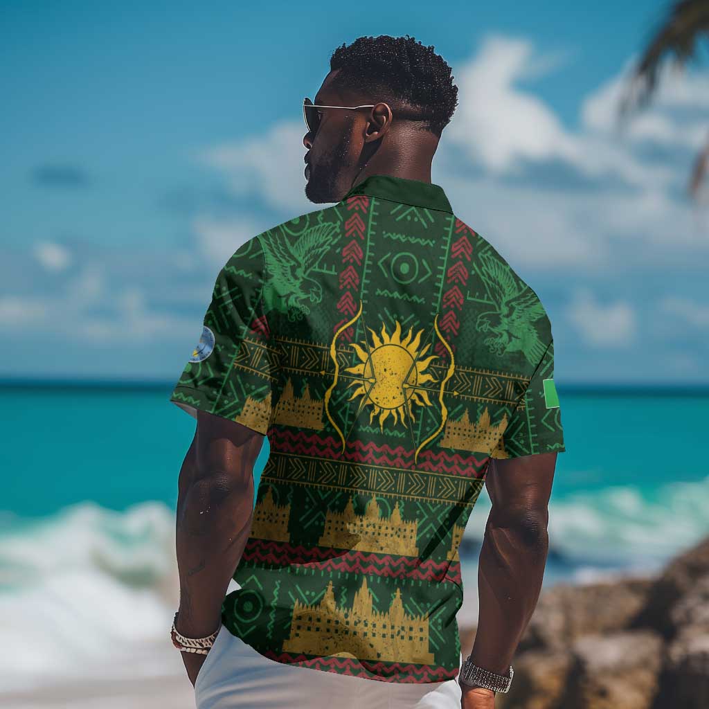 Mali Hawaiian Shirt Golden Sun And Mosque Patterns Retro Style