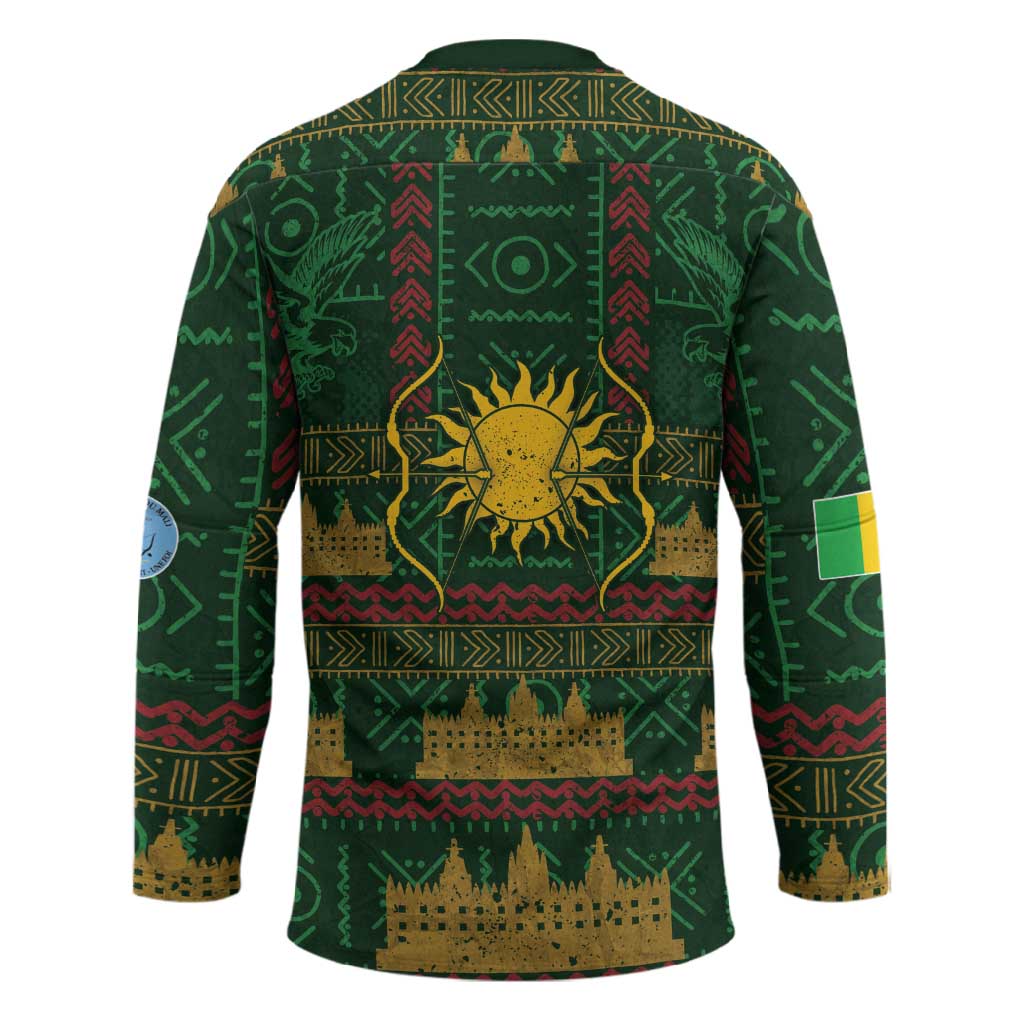 Mali Hockey Jersey Golden Sun And Mosque Patterns Retro Style