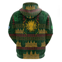 Mali Hoodie Golden Sun And Mosque Patterns Retro Style