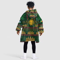 Mali Kid Wearable Blanket Hoodie Golden Sun And Mosque Patterns Retro Style