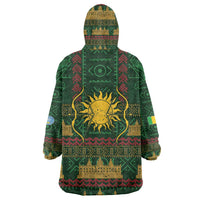 Mali Kid Wearable Blanket Hoodie Golden Sun And Mosque Patterns Retro Style