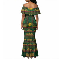 Mali Mermaid Dress Golden Sun And Mosque Patterns Retro Style