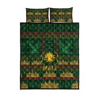 Mali Quilt Bed Set Golden Sun And Mosque Patterns Retro Style