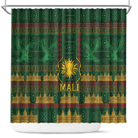 Mali Shower Curtain Golden Sun And Mosque Patterns Retro Style
