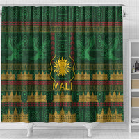 Mali Shower Curtain Golden Sun And Mosque Patterns Retro Style