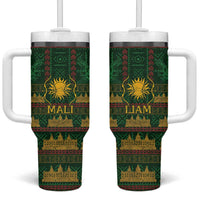 Mali Tumbler With Handle Golden Sun And Mosque Patterns Retro Style