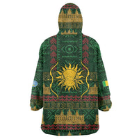 Mali Wearable Blanket Hoodie Golden Sun And Mosque Patterns Retro Style