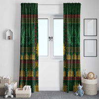 Mali Window Curtain Golden Sun And Mosque Patterns Retro Style