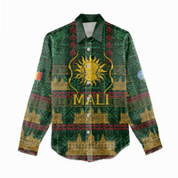 Mali Women Casual Shirt Golden Sun And Mosque Patterns Retro Style