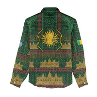 Mali Women Casual Shirt Golden Sun And Mosque Patterns Retro Style
