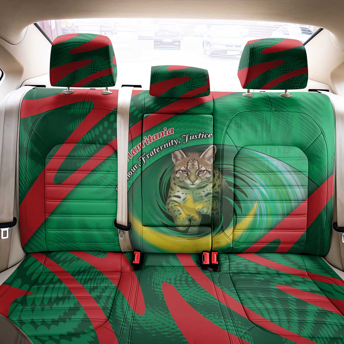 Mauritania Back Car Seat Cover African Wildcat From Richat Structure