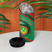 Personalized Mauritania 4 in 1 Can Cooler Tumbler African Wildcat From Richat Structure