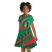 Personalized Mauritania Kid Short Sleeve Dress African Wildcat From Richat Structure