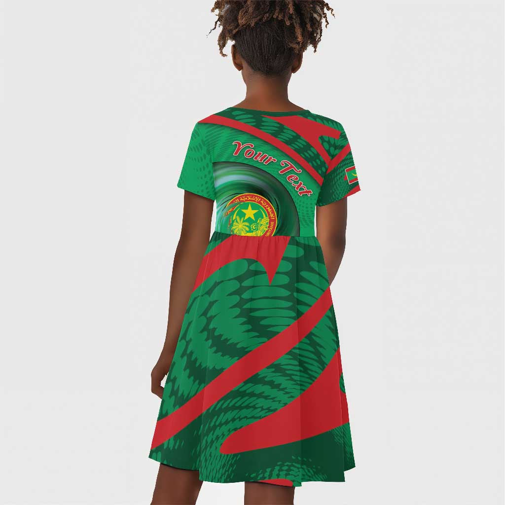 Personalized Mauritania Kid Short Sleeve Dress African Wildcat From Richat Structure