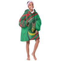 Personalized Mauritania Kid Wearable Blanket Hoodie African Wildcat From Richat Structure