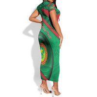 Personalized Mauritania Short Sleeve Bodycon Dress African Wildcat From Richat Structure