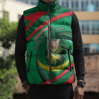 Personalized Mauritania Sleeveless Puffer Jacket African Wildcat From Richat Structure