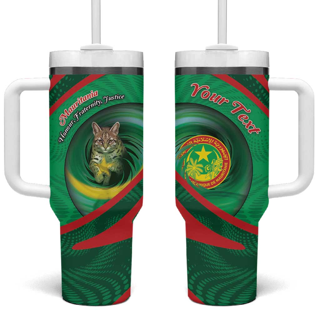 Personalized Mauritania Tumbler With Handle African Wildcat From Richat Structure