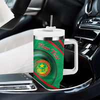 Personalized Mauritania Tumbler With Handle African Wildcat From Richat Structure