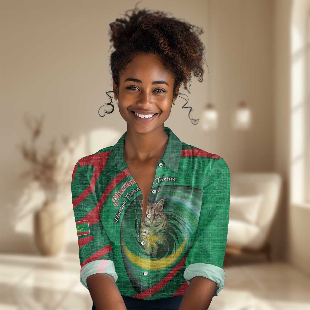 Personalized Mauritania Women Casual Shirt African Wildcat From Richat Structure