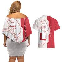 Greenland Couples Matching Off Shoulder Short Dress and Hawaiian Shirt Coat Of Arms Unique Style