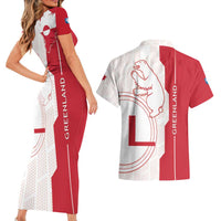 Greenland Couples Matching Short Sleeve Bodycon Dress and Hawaiian Shirt Coat Of Arms Unique Style