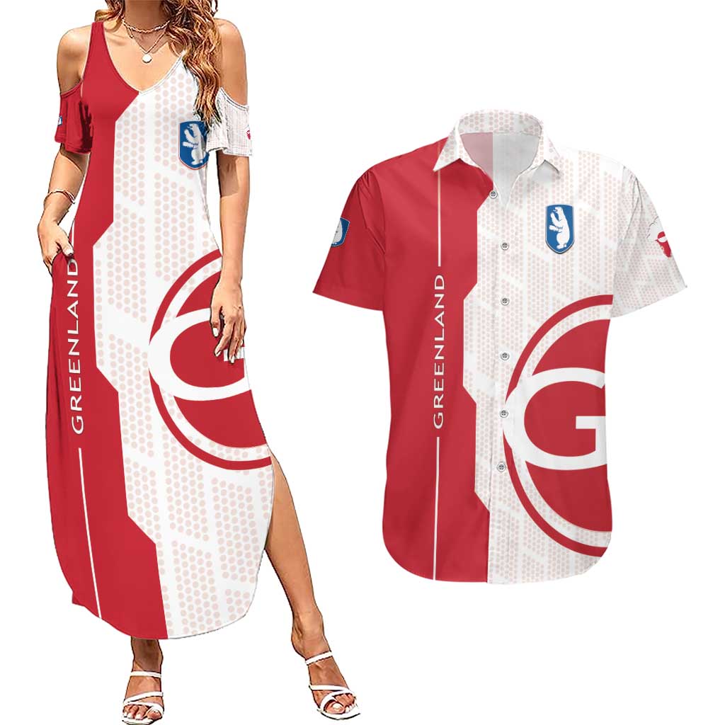 Greenland Couples Matching Summer Maxi Dress and Hawaiian Shirt Coat Of Arms Unique Style