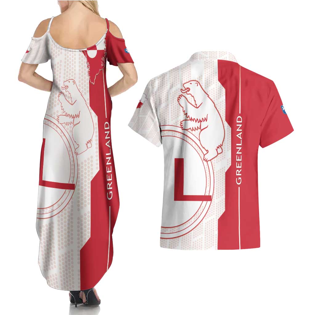 Greenland Couples Matching Summer Maxi Dress and Hawaiian Shirt Coat Of Arms Unique Style