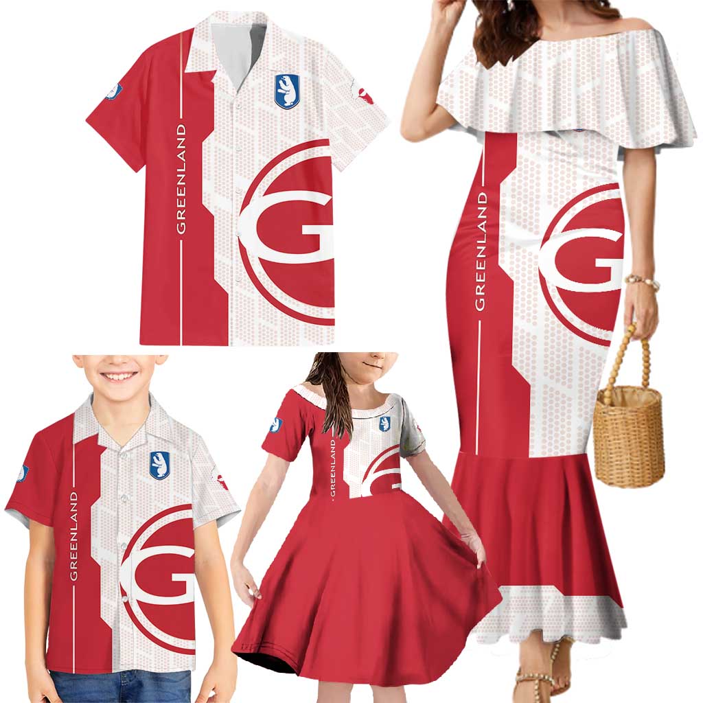 Greenland Family Matching Mermaid Dress and Hawaiian Shirt Coat Of Arms Unique Style