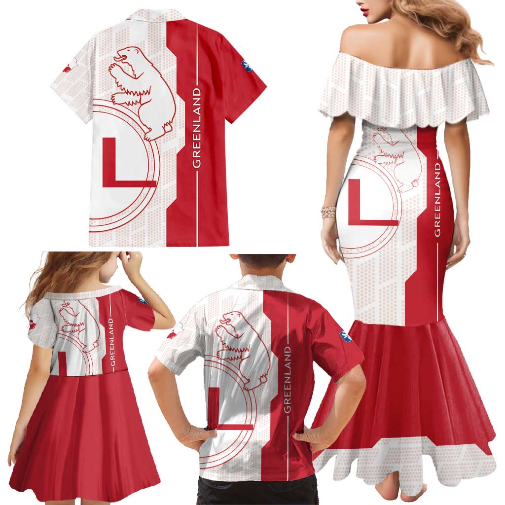 Greenland Family Matching Mermaid Dress and Hawaiian Shirt Coat Of Arms Unique Style
