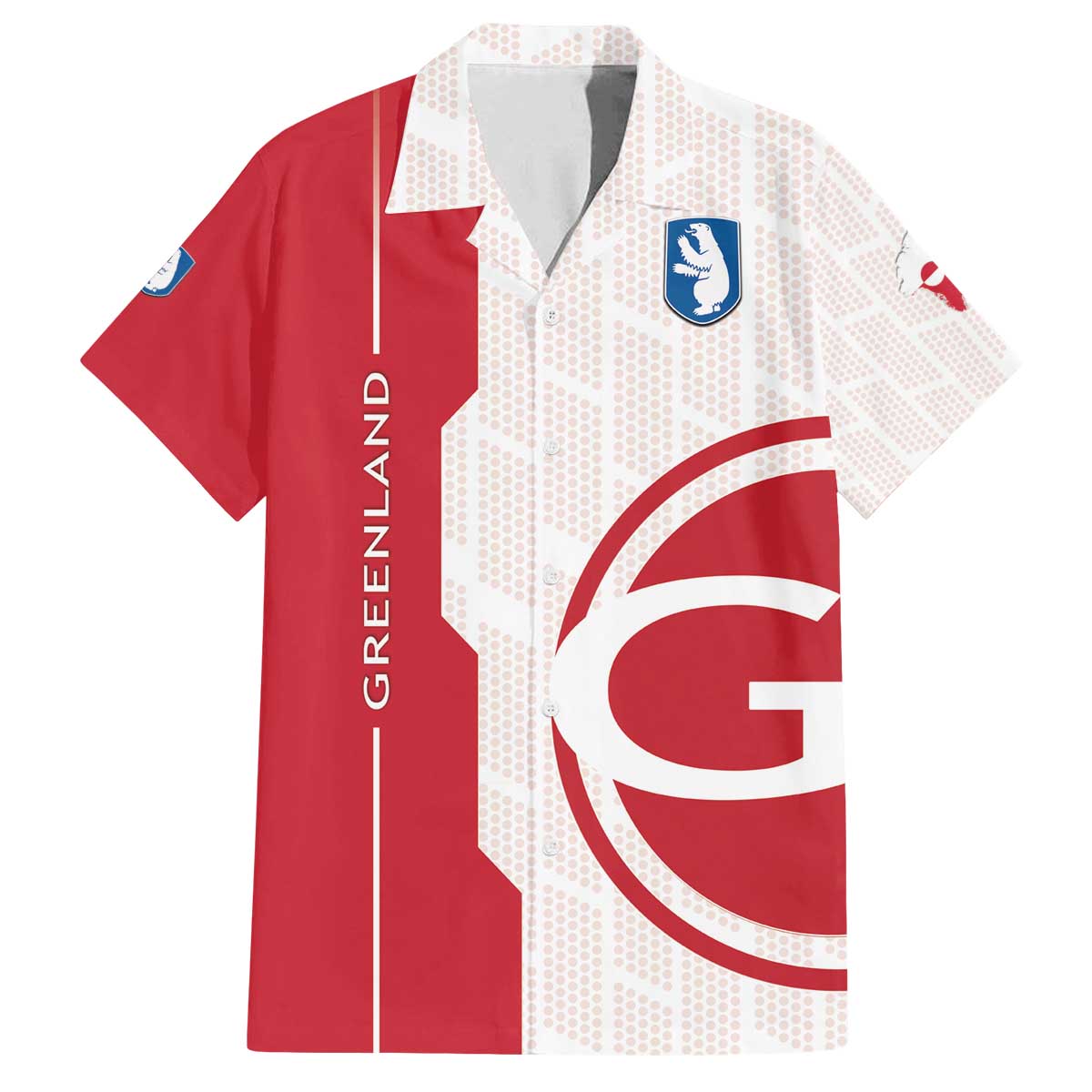 Greenland Family Matching Off The Shoulder Long Sleeve Dress and Hawaiian Shirt Coat Of Arms Unique Style