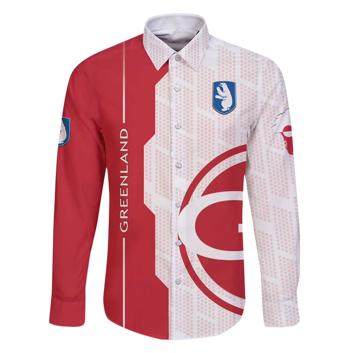 Greenland Family Matching Off The Shoulder Long Sleeve Dress and Hawaiian Shirt Coat Of Arms Unique Style